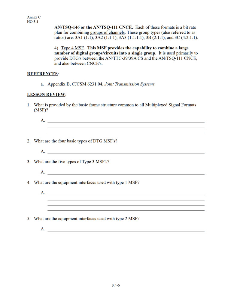 201 page USMC MULTIPLEX SIGNAL FORMAT & TERMS Student Visual Handouts on Data CD