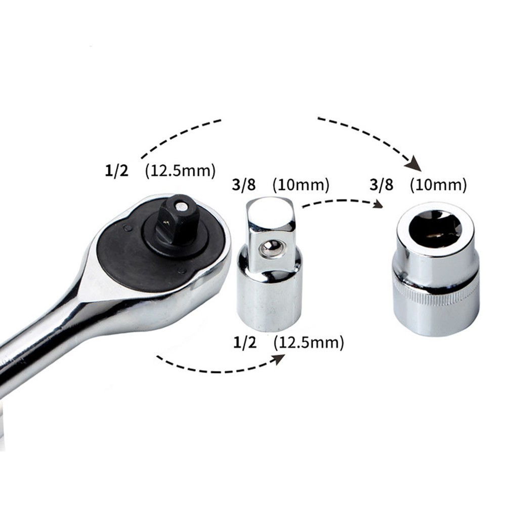 Efficient Ratchet Wrench Adapter Convert Sizes Seamlessly 6 Piece Sleeve Set