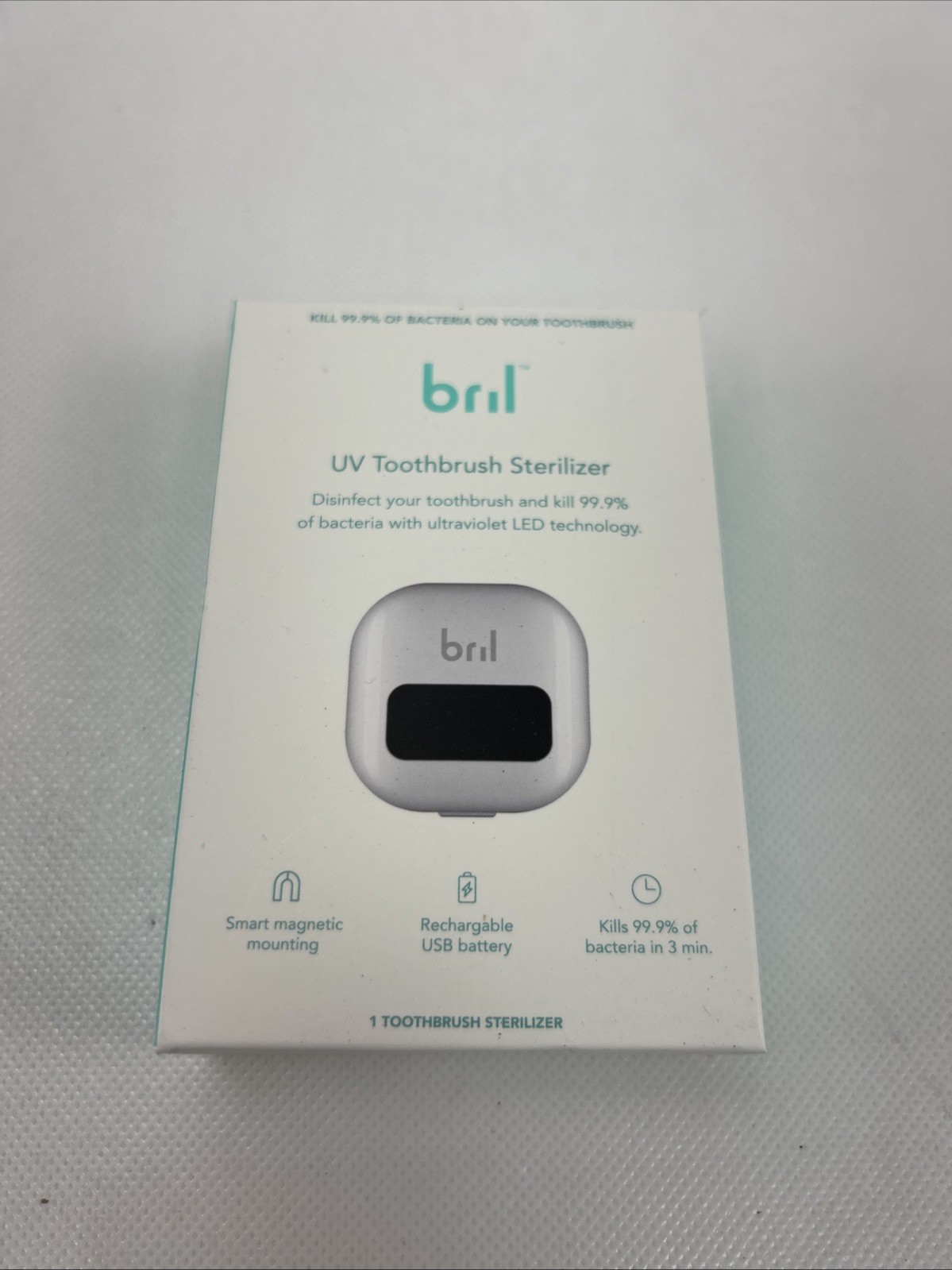 Bril UV-C Toothbrush Cleaner Portable Brush Cover For Any Toothbrush (white)