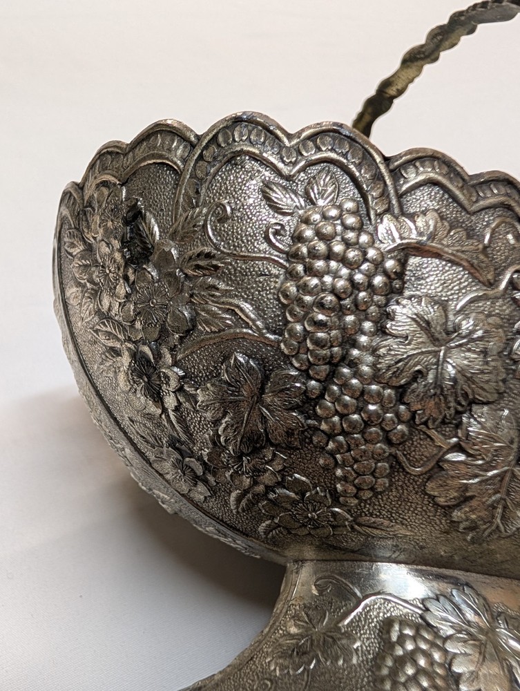 Vintage Daruma Silver Plated Basket/ Bowl/ Candy Dish, Made In Japan