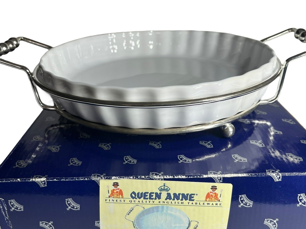 Queen Anne Ceramic Dish & Holder Stand NIB