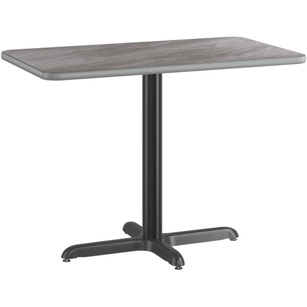 30" x 48" Rectangular Restaurant Table Top with Gray Slate Laminate Top Finish