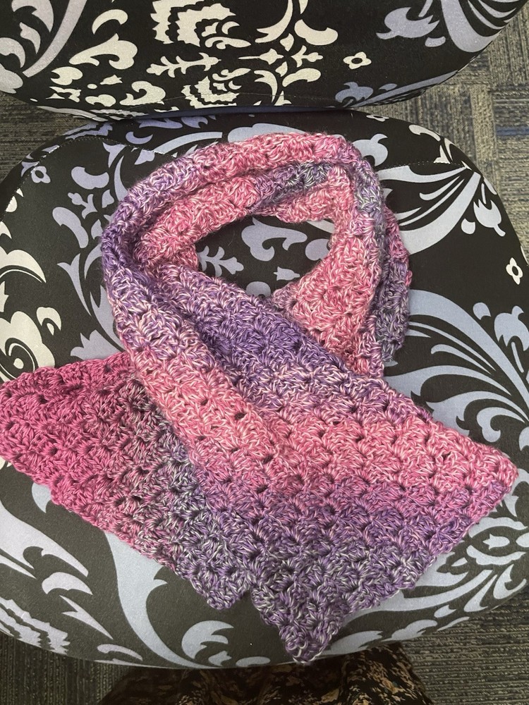 Handmade Crocheted Soft Pink Rectangle Scarf