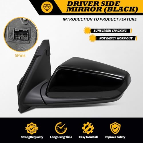 Driver Side Mirror Assembly Compatible with 2018-2024 Equinox Terrain Left
