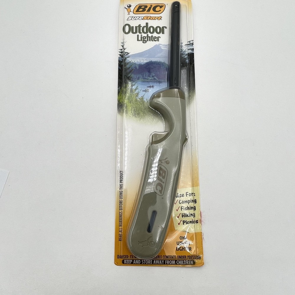 BIC SureStart Outdoor Utility Lighter Beige Camping Fire Starter Child Safe