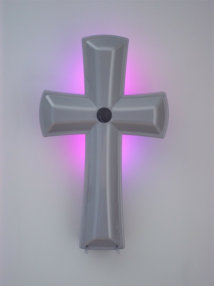 MEIRA Light Cross SILVER (motion sensor controlled 10" illuminating wall cross)