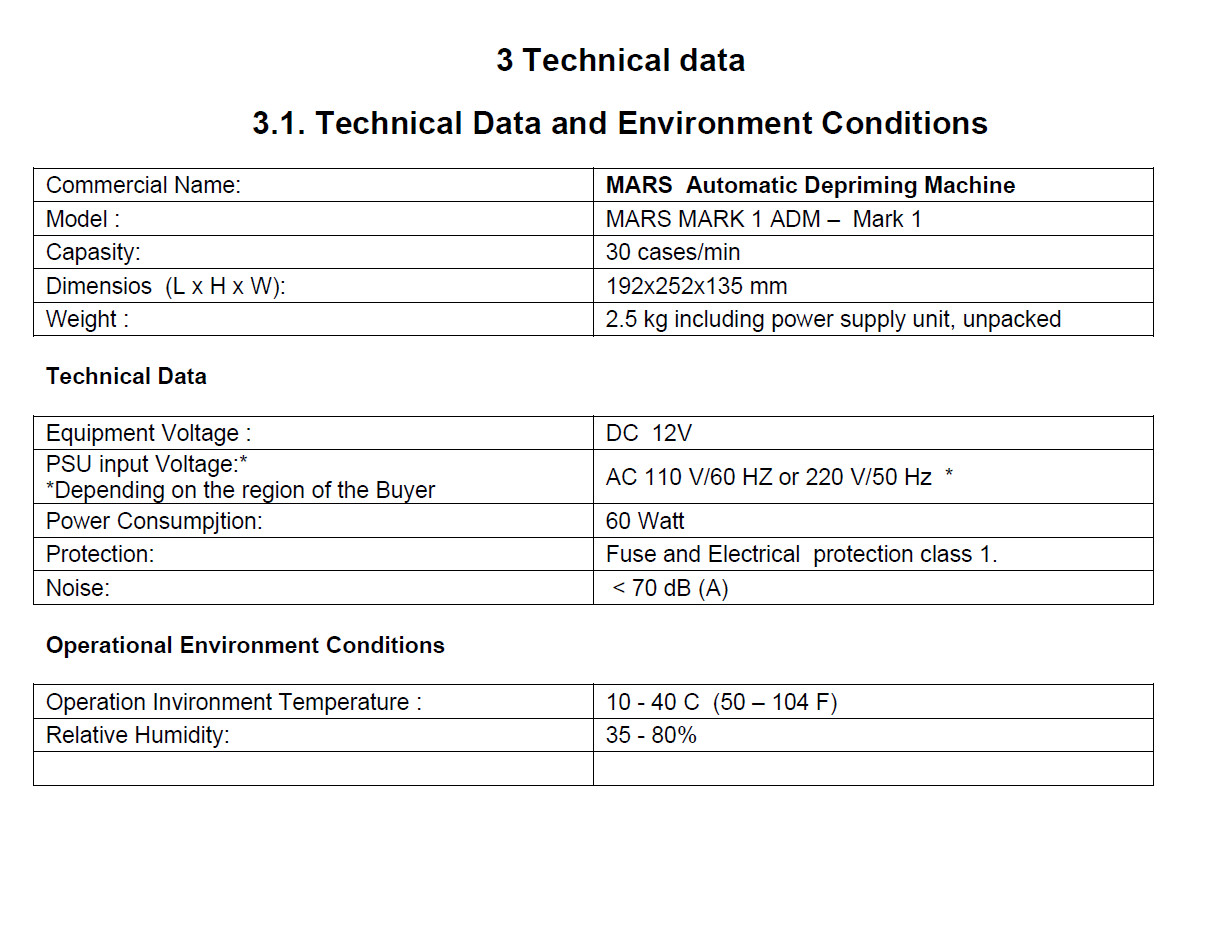 ADM Automatic Depriming Machine: removes Primers from Spent Brass before Reload