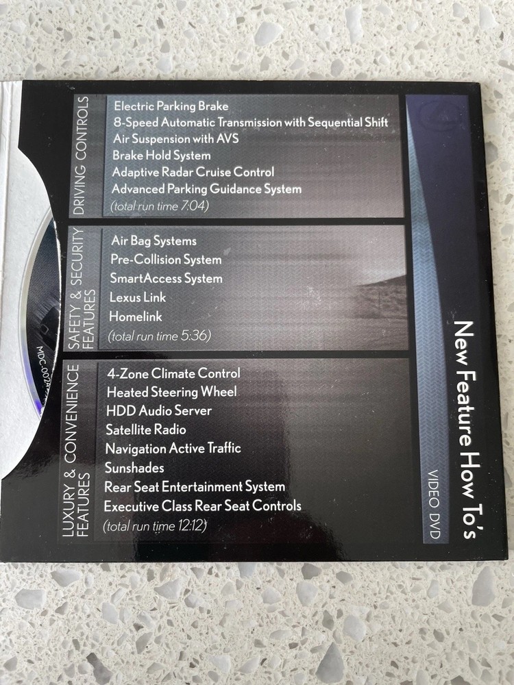 2007 2008 LEXUS LS460 NAVIGATION SYSTEM TUTORIAL INTERACTIVE CD ROM AUDIO CD OEM