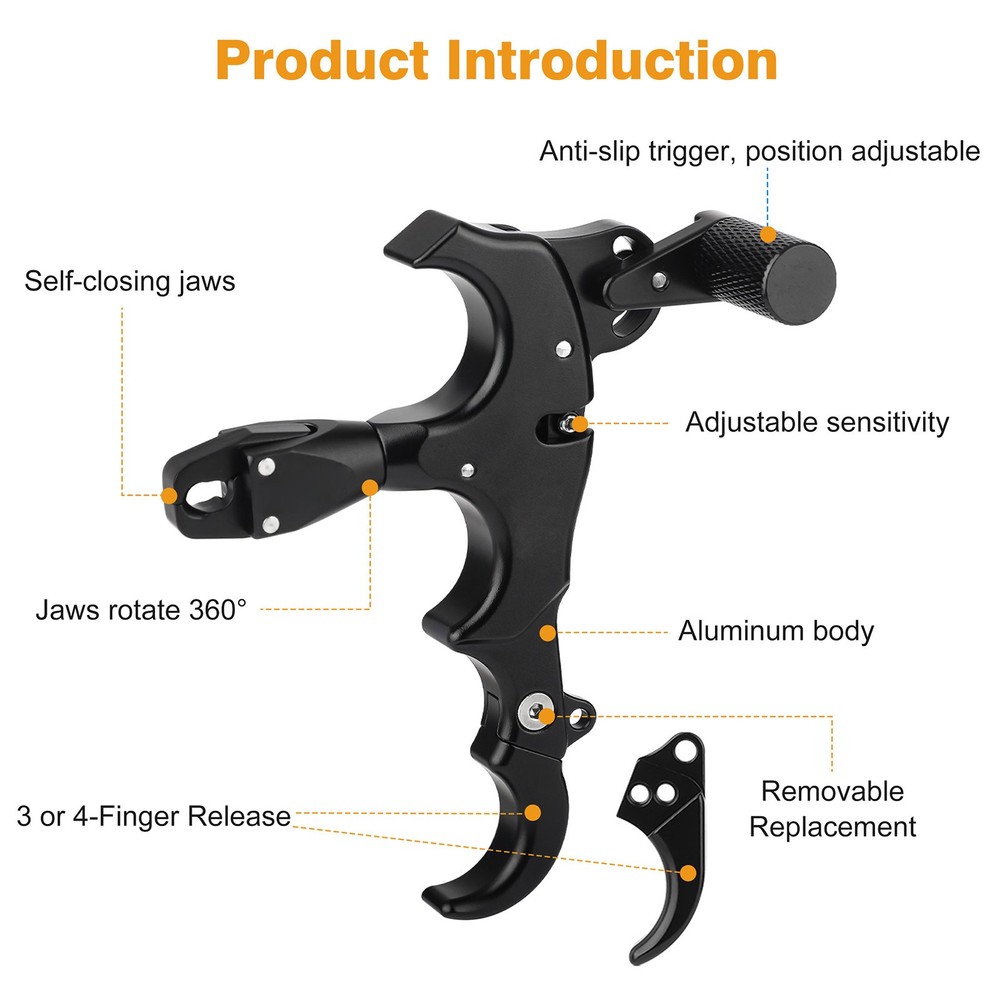 Archery Release Aids Adjustable Wrist Caliper Trigger Compound Bow Hunting