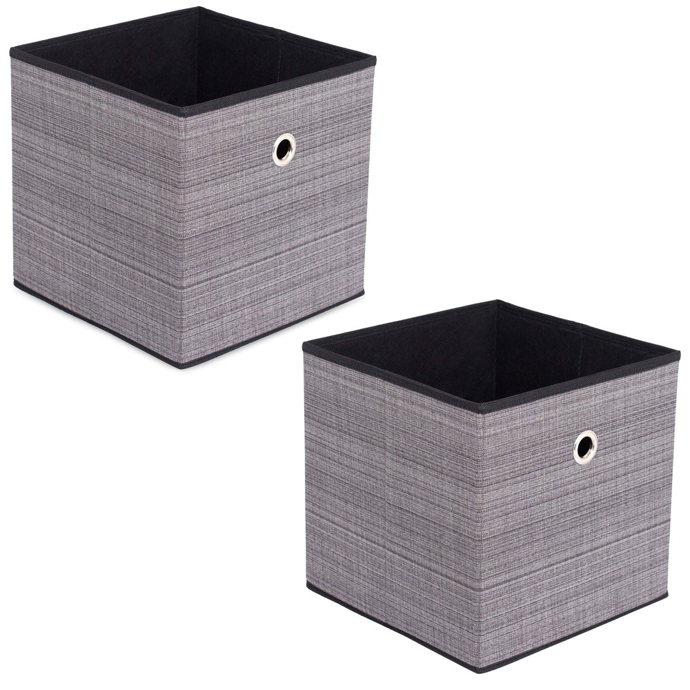Canvas Storage Bin - 2 Pack - Grey - Box Container