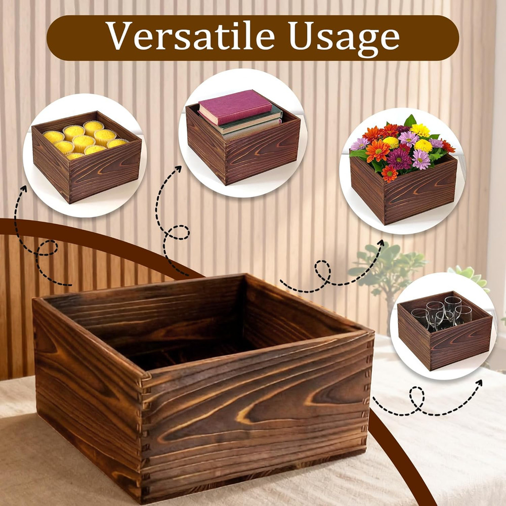 6-Pack Rustic Wood Display Risers for Cakes, Cupcakes, and Buffets