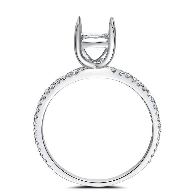 Semi Mount Ring Setting Square 6mm 925 Sterling Silver