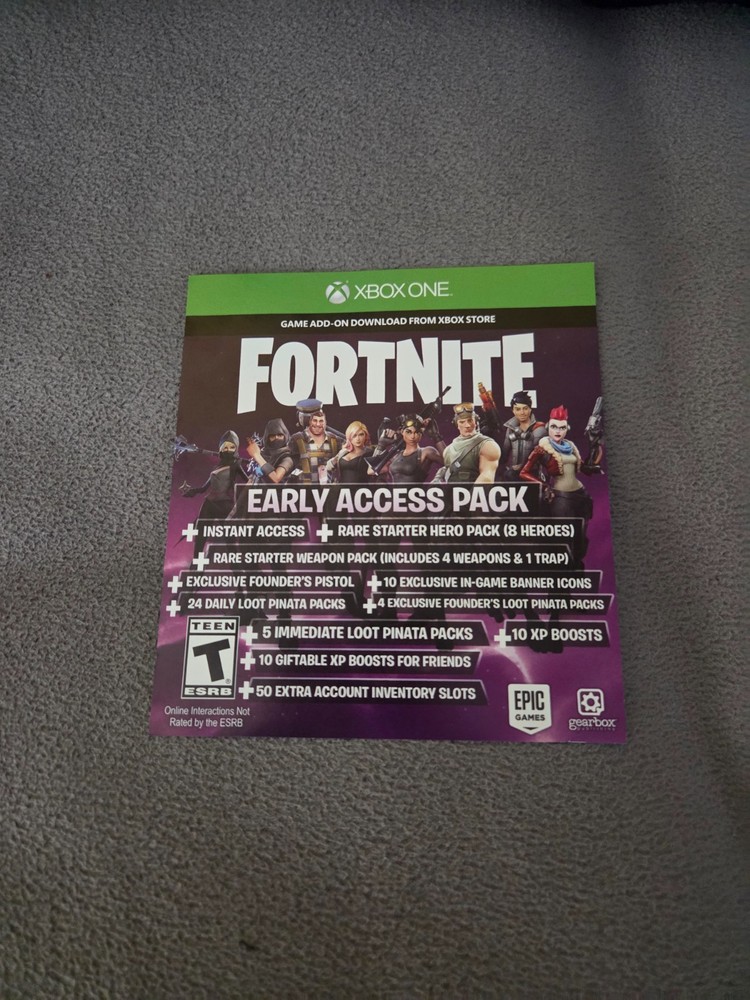 Fortnite Founders edition code unused + rare storm master weapon pack + disk