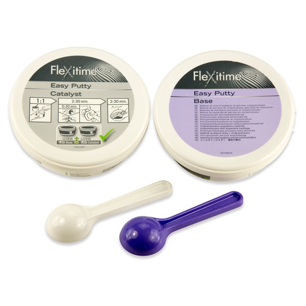 Kulzer Flexitime Easy Putty, Base and Catalyst Refill, 600 mL Mixed Volume.