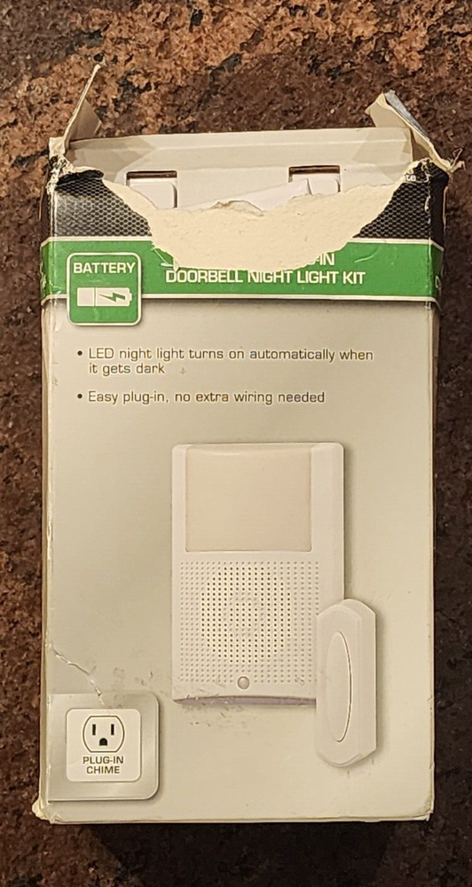 Defiant Wireless Plug-In Doorbell Kit LED Night Light and Wireless Push Button