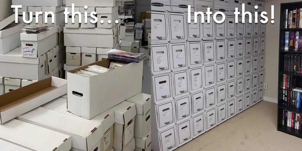 2 pack Short Comic Book Drawer Boxes Comic Storage Box with Dividers Comic House