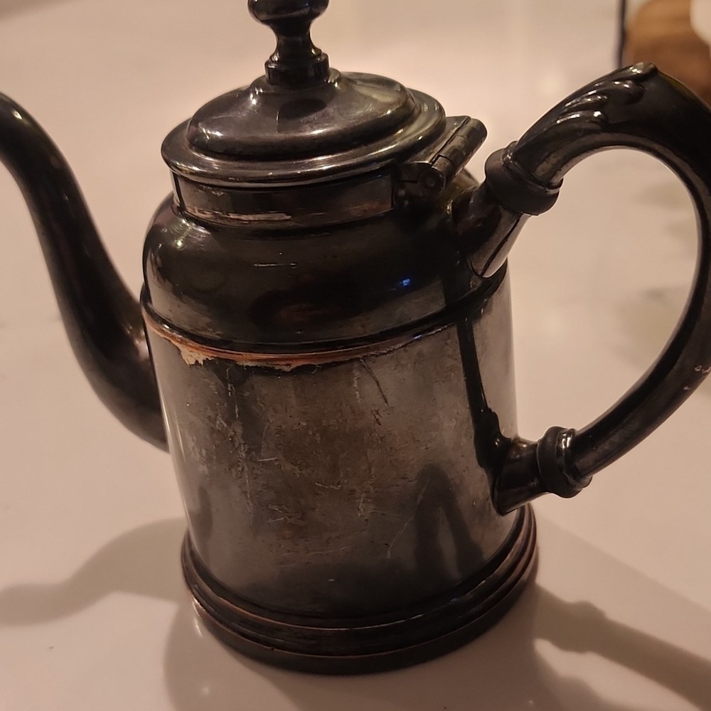 Reiffel & Husted Co., Milton Silver Co. Silverplate Teapots & Creamer Set