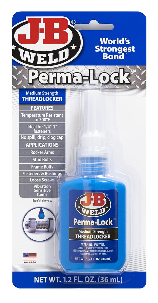J-B Weld 24236 Perma-Lock Medium Strength Threadlocker - Blue - 36 ml,