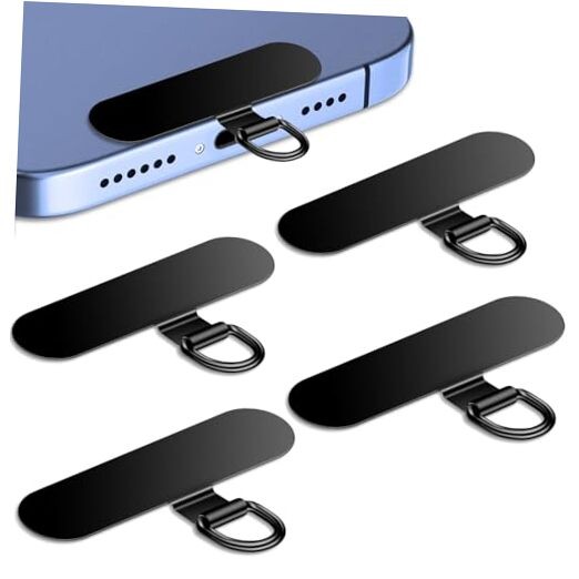 Phone Tether Tab for iPhone, 4 Pack Metal Lanyard Patch, Lanyard Strap