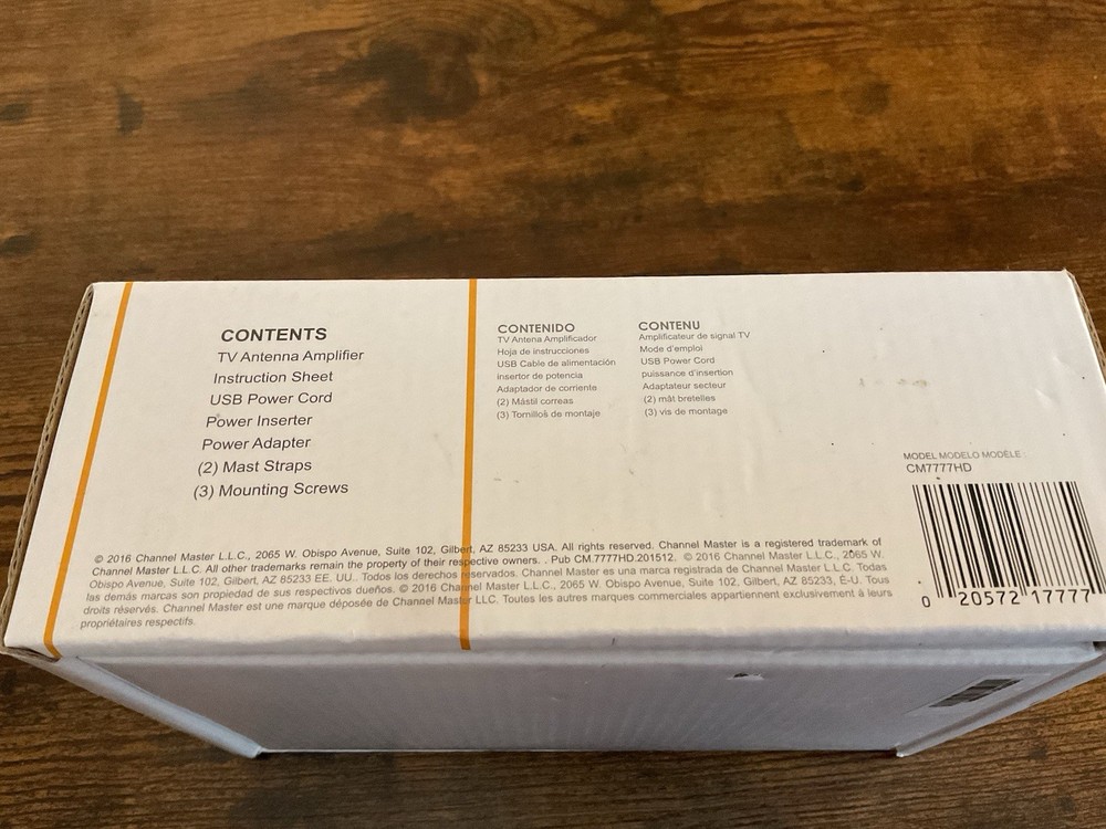 Channel Master CM-7777HD Amplify + Adjustable Gain Antenna Preamplifier Open Box