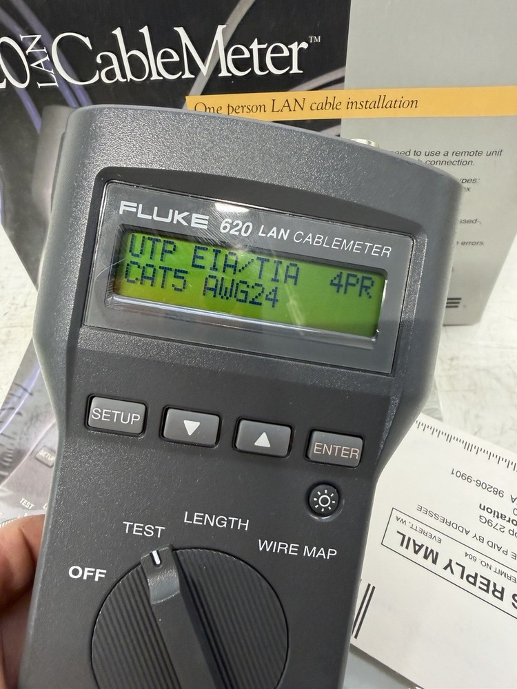 Fluke 620 LAN Cable Meter USED & WORKS Tested Fully Functional With Case & Box!