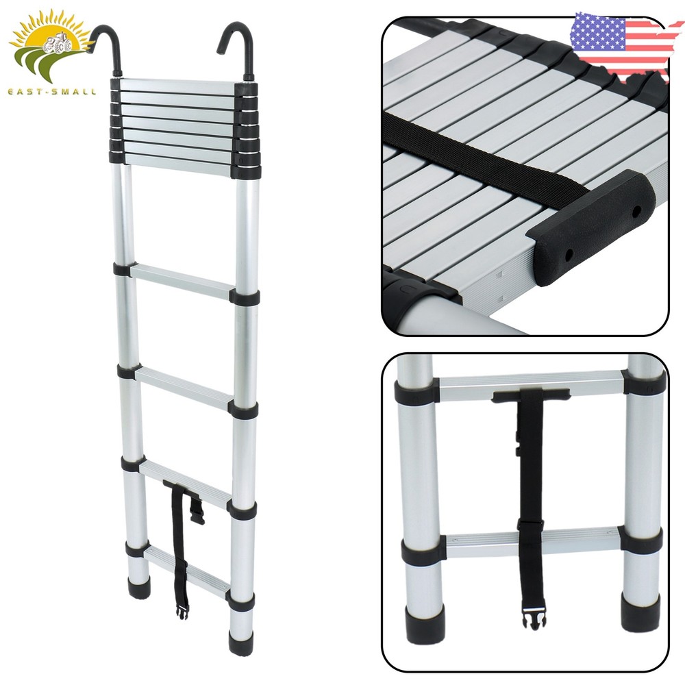 10.5 FT Multi Purpose Telescoping Ladder Folding Extension Step Ladder with Hook