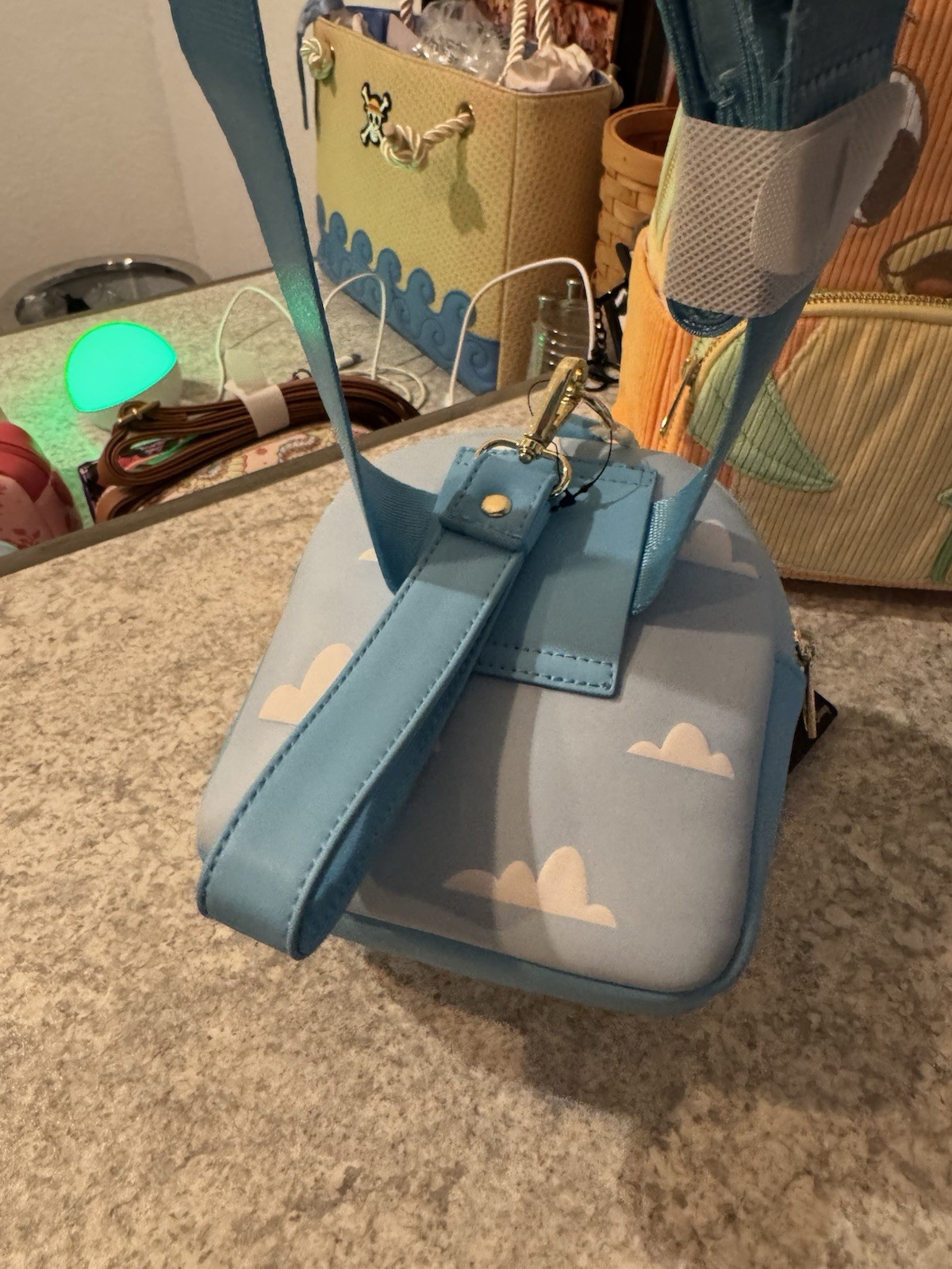 Loungefly Disney Pixar Up Blue Multicolor Heart Balloon House Small Belt Bag