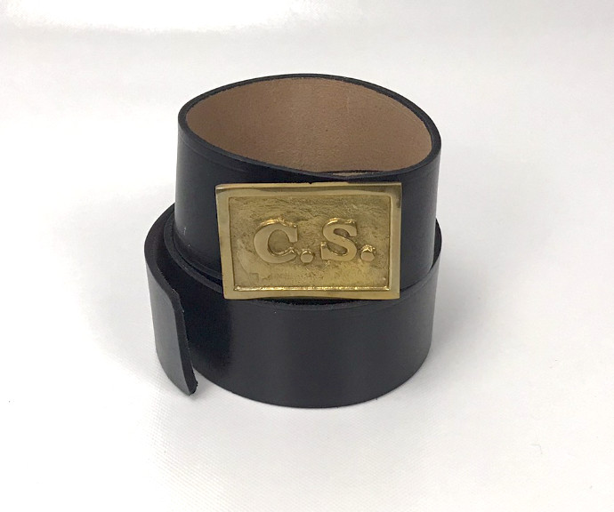 Confederate Belt with Square CS Buckle Waist Up to 60 Inches