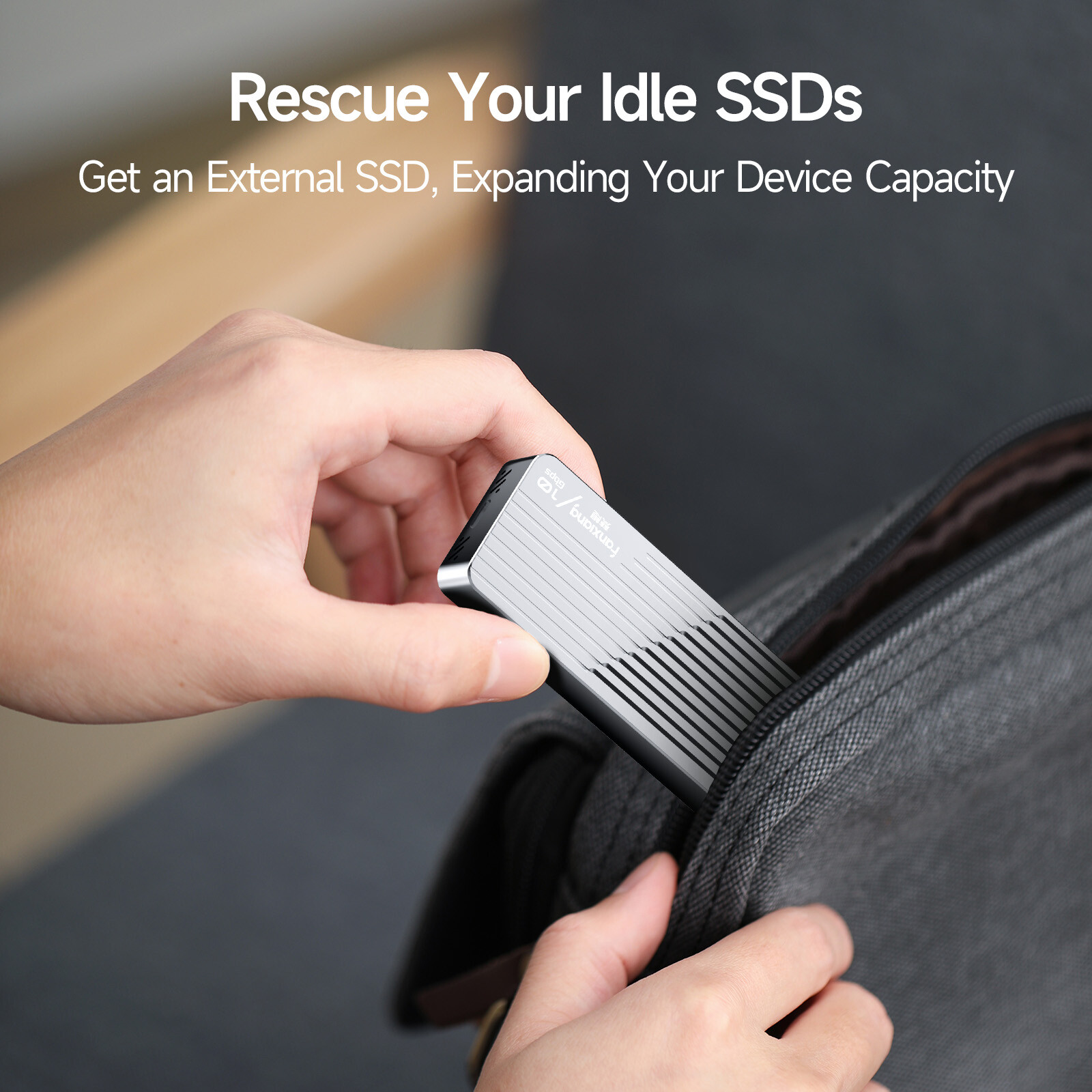 Fanxiang M.2 NVMe SATA SSD Enclosure USB Type C 10Gbps NVMe SSD External Case