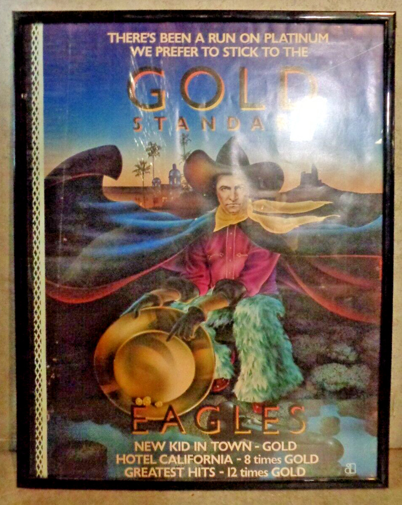EAGLES GOLD STANDAED FRAMED 11' X 14" POSTER