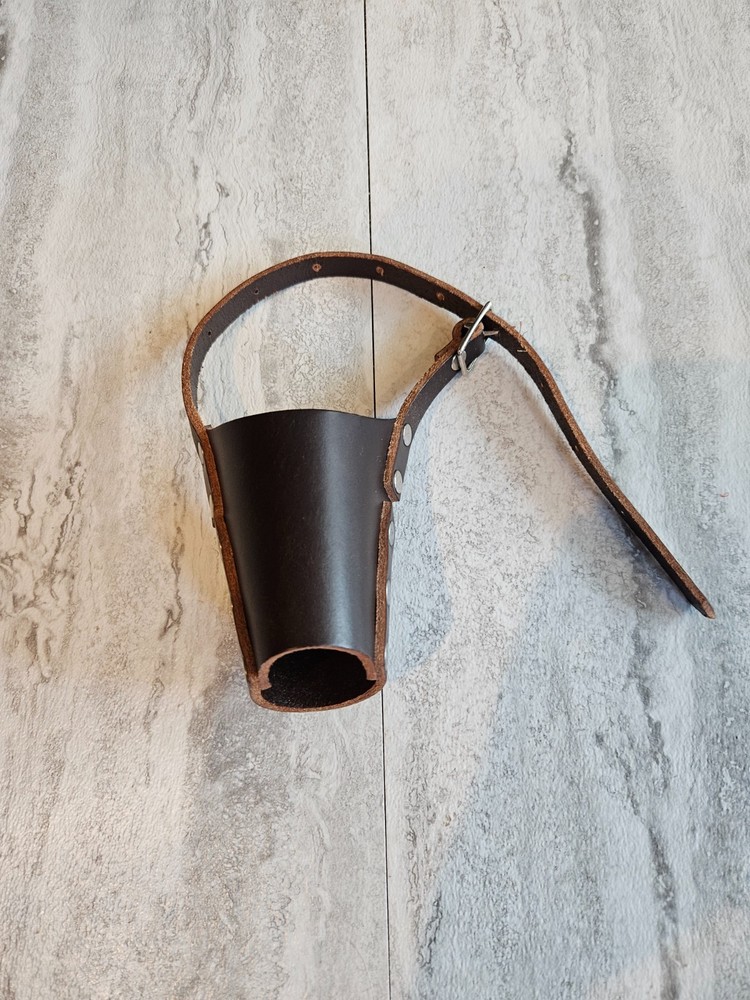 Vet approved small dog leather muzzle adjustable