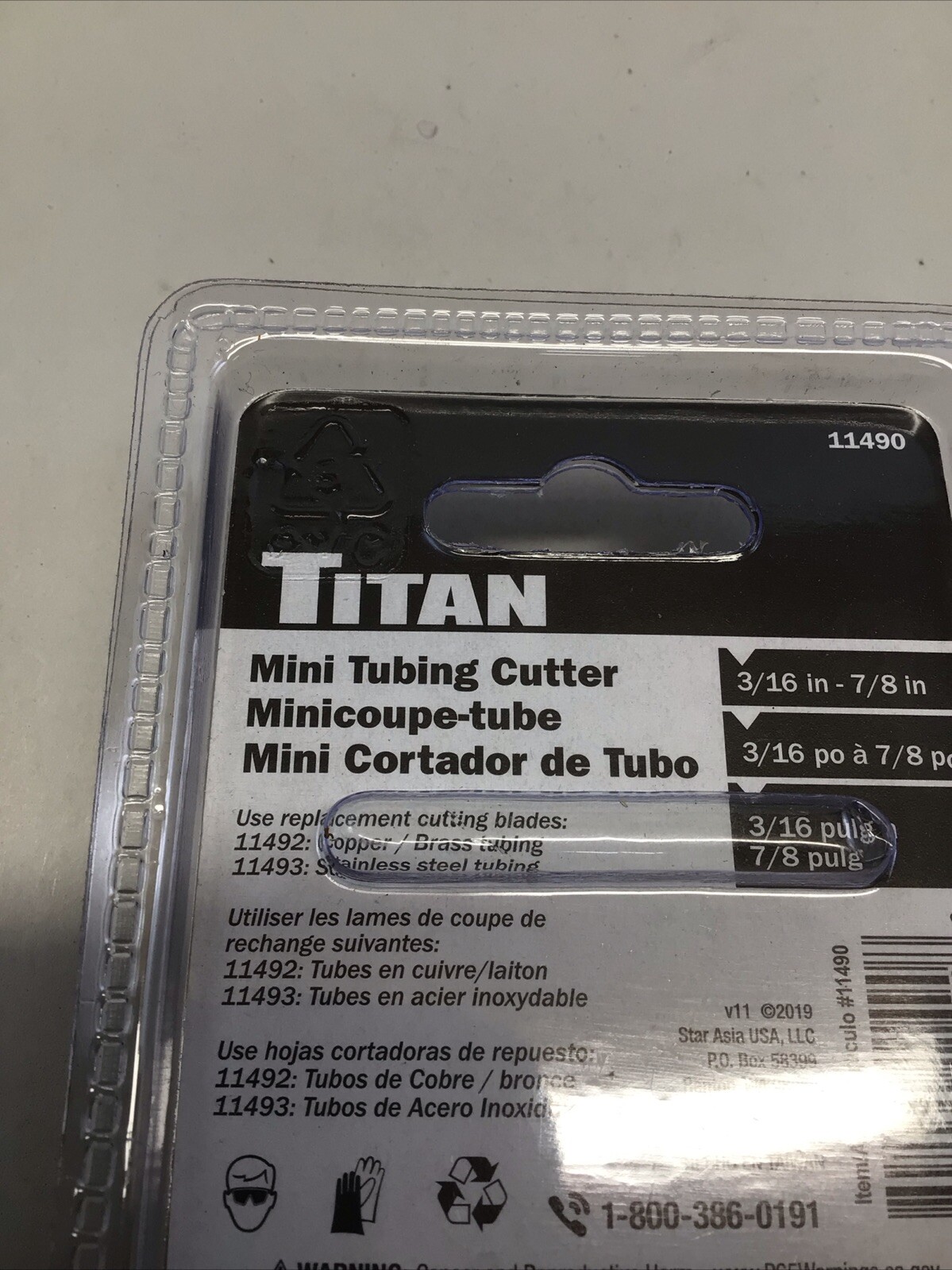 Titan Tools 11490 Mini Tubing Cutter 1/8in To 7/8in