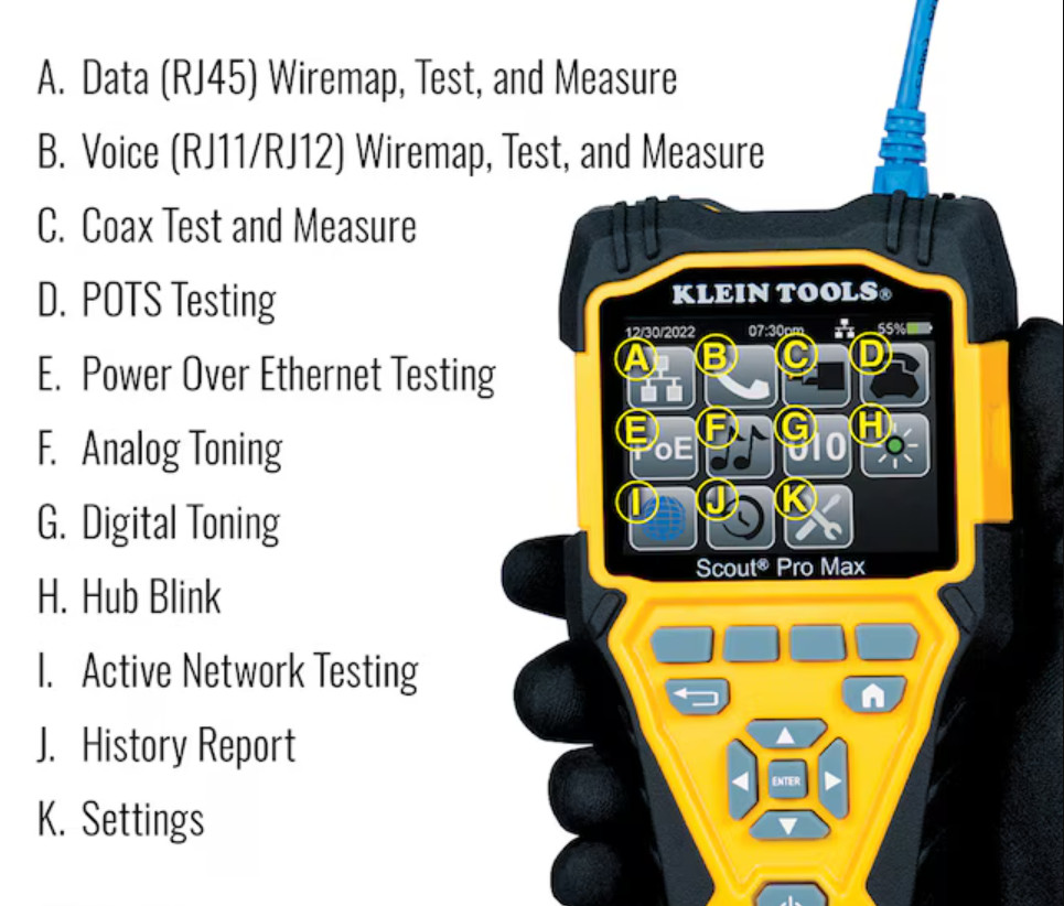 Klein Tools Scout Pro Max Network Cable Tester Remote Set Free Shipping
