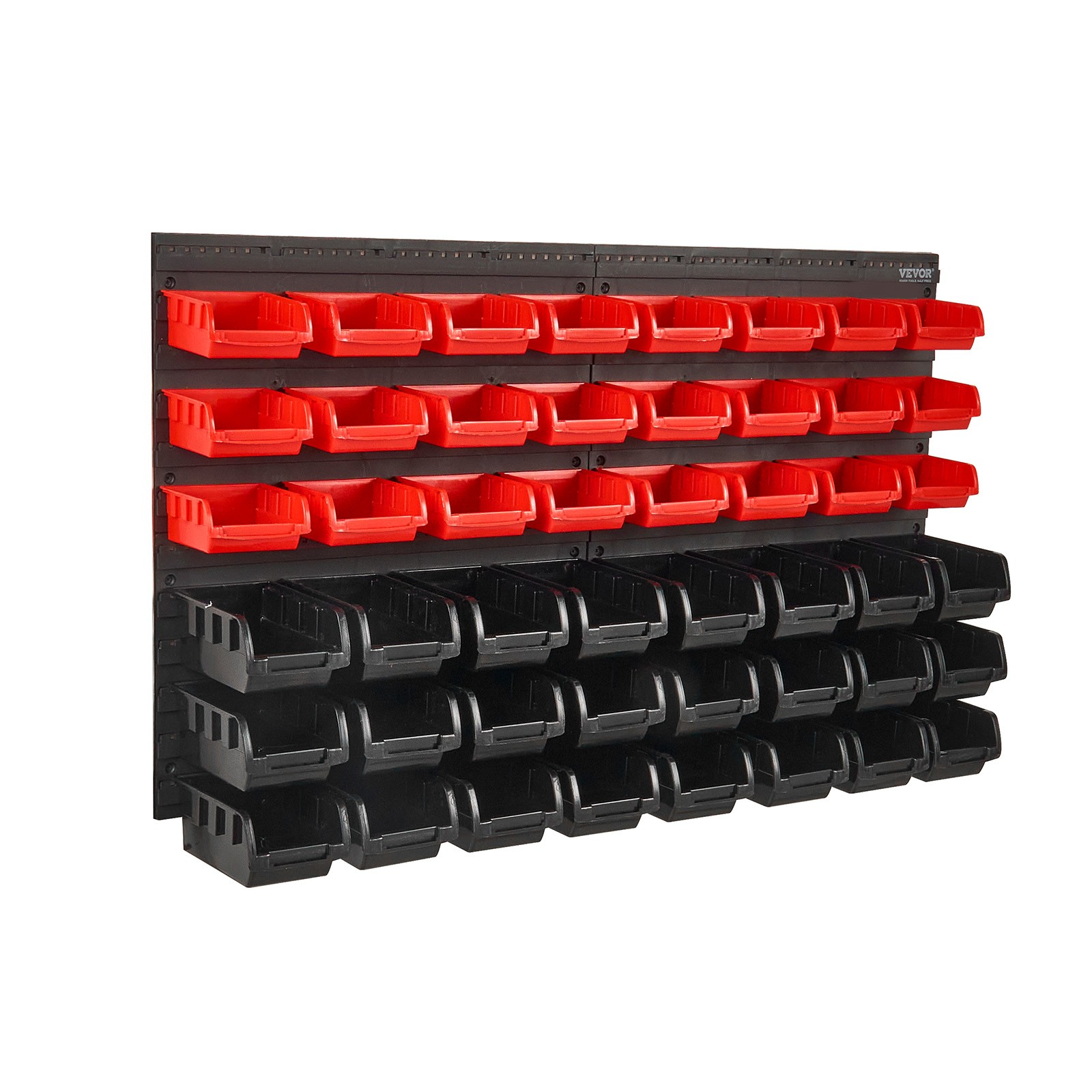 VEVOR Wall Mounted Storage Bins Small Parts Organizer Garage Tool Rack 48 Bins