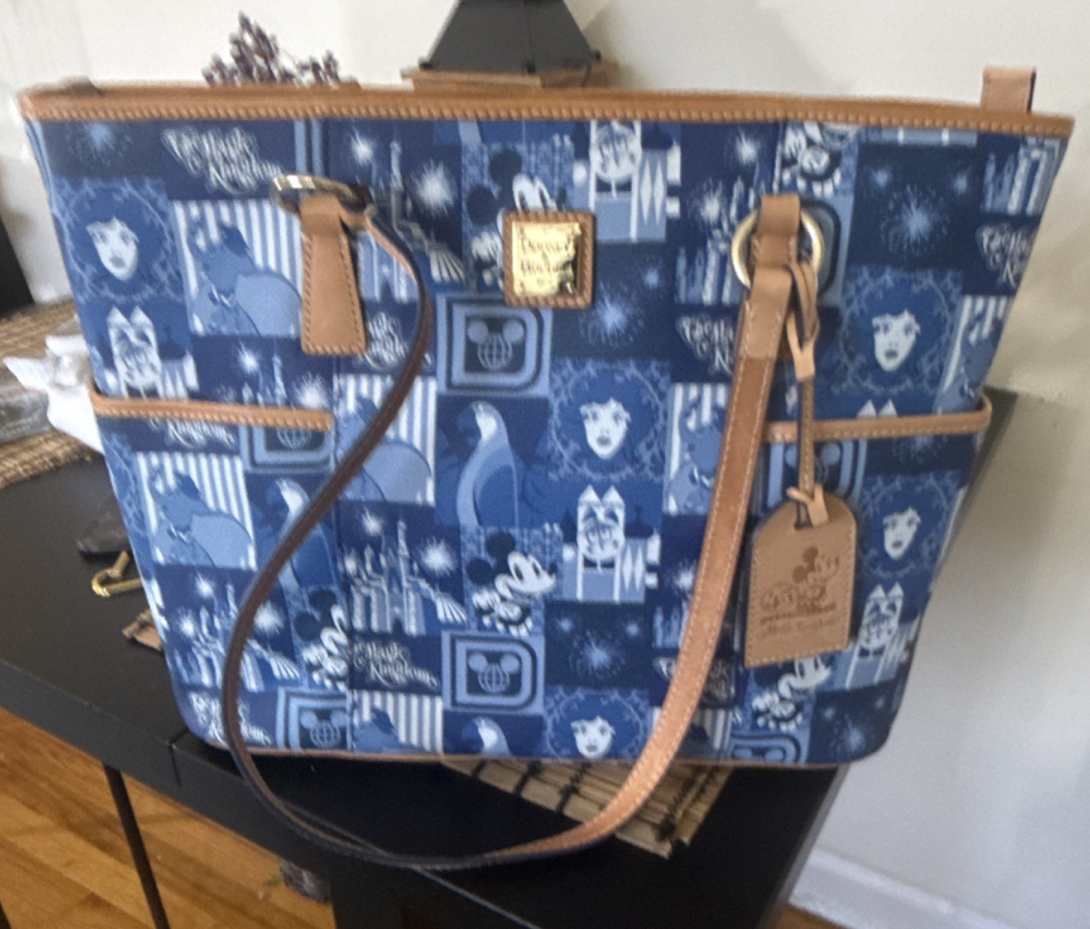 Dooney & Bourke Disney Large Blue Shoulder Bag Mickey Mouse Castle
