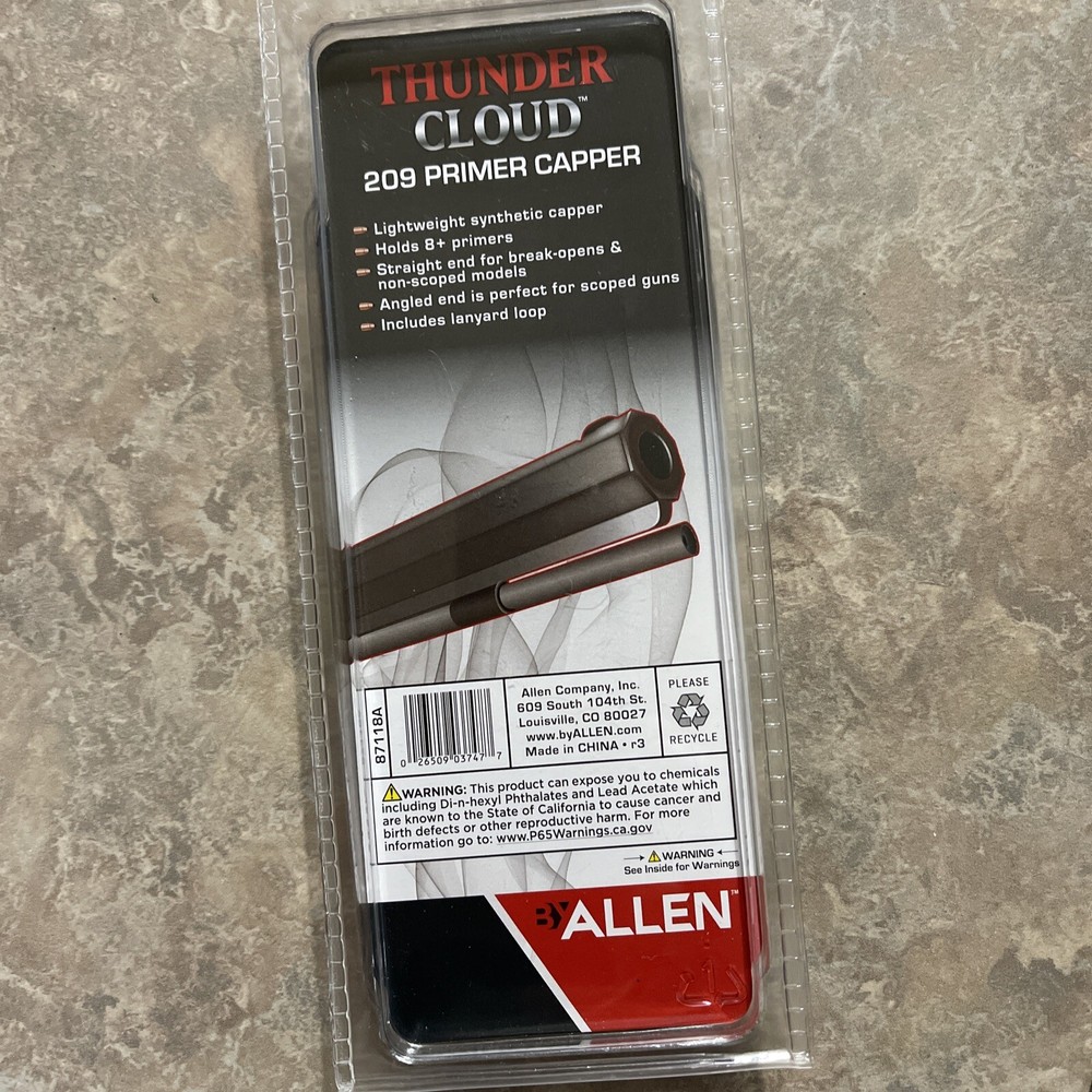 Allen Thunder Cloud 209 Primer Capper for Muzzleloader Black Powder 87118A. NEW
