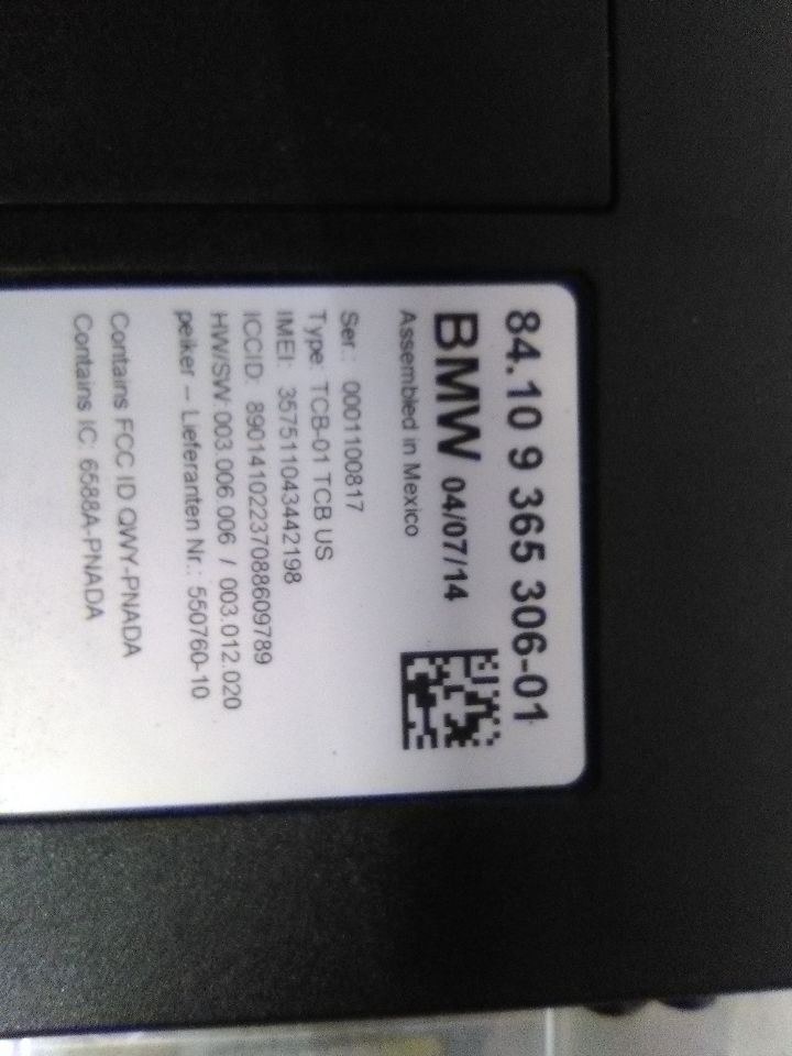 14-19 BMW i3 Chassis ECM Communication Telematics Control Unit Module