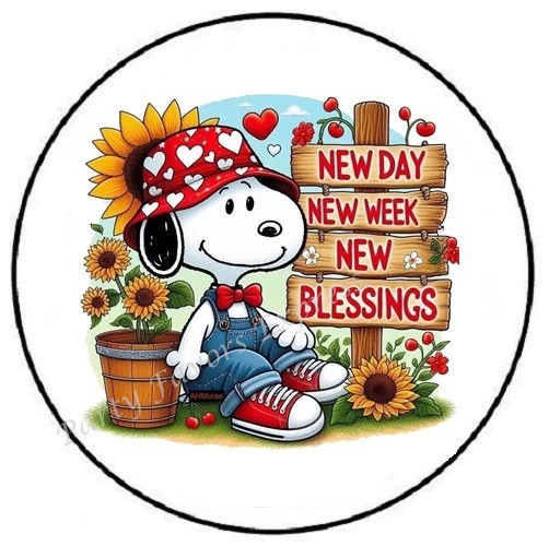 NEW DAY NEW WEEK NEW BLESSINGS BEAGLE ENVELOPE SEALS LABELS STICKERS PARTY FAVOR