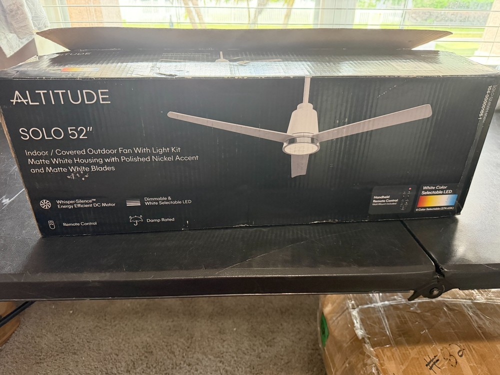 ALTITUDE SOLO 52" INDOOR OUTDOOR FAN WITHE LIGHT KIT REMOTE