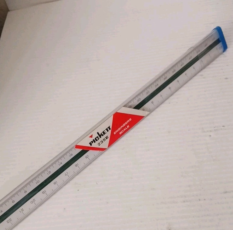 Pickett Architecture Scale 234E Drafting And Drawing Ruler 3 Sided