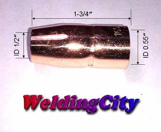 WeldingCity® 2-pk MIG Welding Gun Nozzle 169715 1/2" for Miller M-10/M-15 Hobart