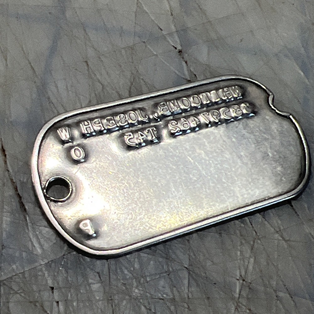 ORIGINAL WORLD WAR 2 WW2 DOG TAG Joseph Whitcomb T-45 O P