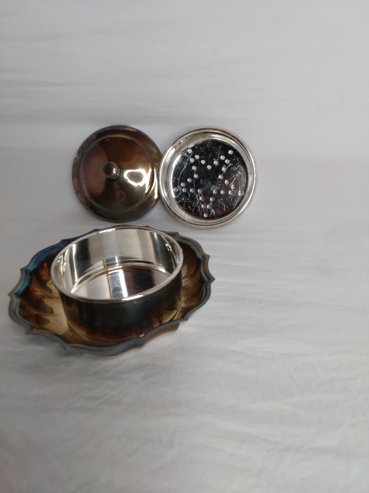 VTG Silver Chipendale Tea Strainer An Dish