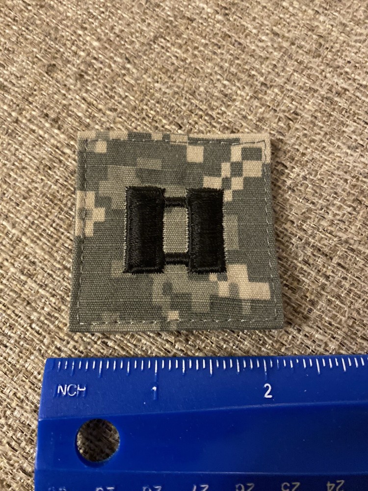 US Army Captain CPT O-3 Rank ACU Hook / Loop Pattern Military Patch INV6673