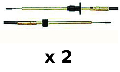 2 Pack 11 Ft Control Cables Fits Johnson, Evinrude, OMC Using Pre 1979 Controls