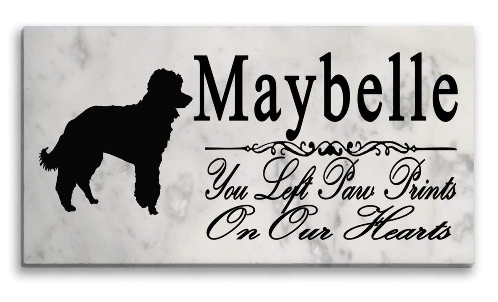 Miniature Poodle Memorial Stone - Custom Personalized Marble Grave Marker