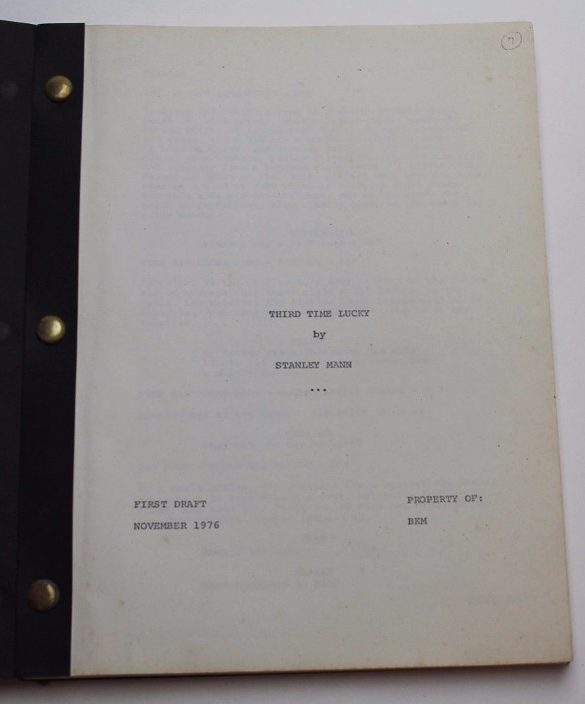 THIRD TIME LUCKY / Stanley Mann 1976 Unproduced Screenplay
