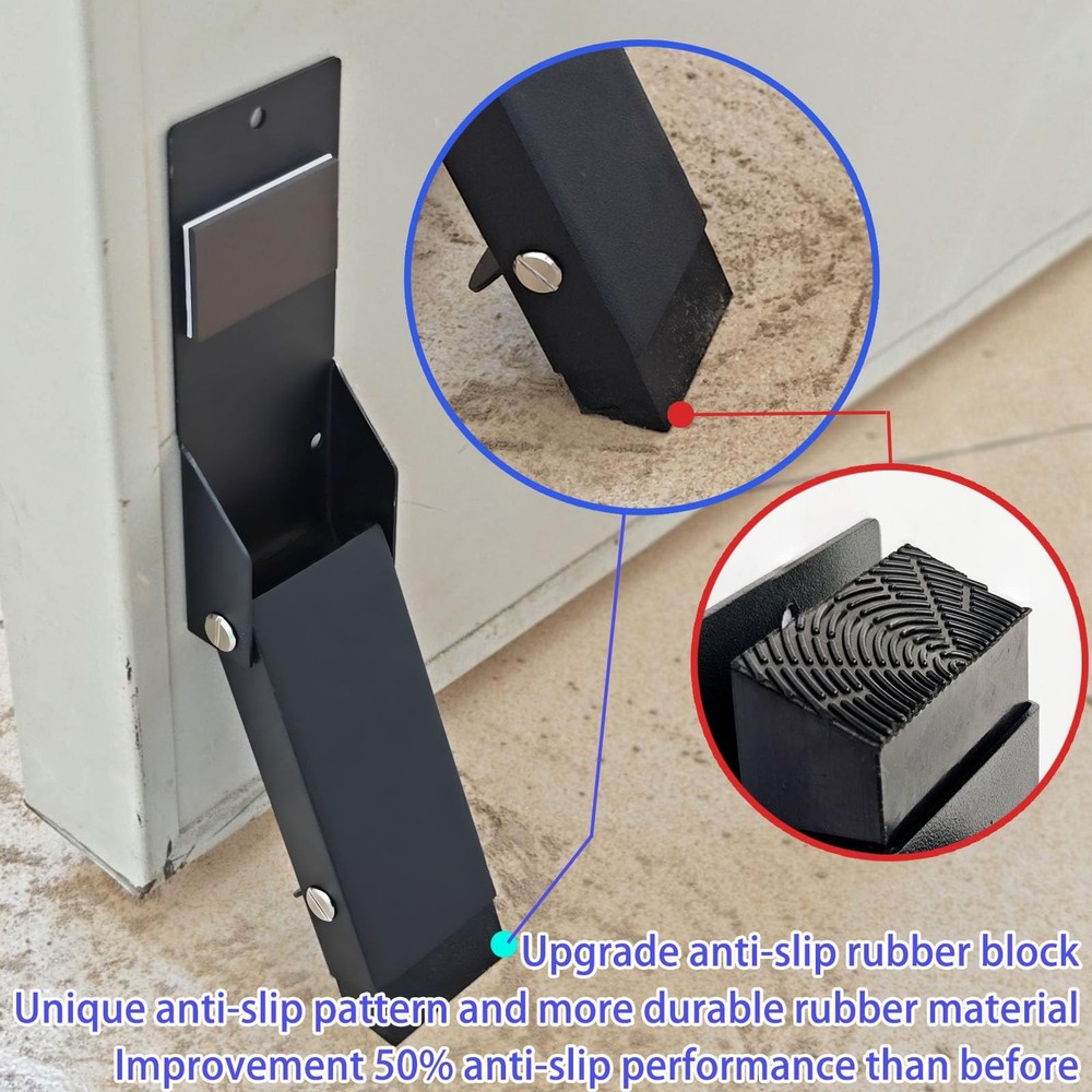 Door Stoppers Adhesive, Kick Down Stop Holder Keep Open, Black