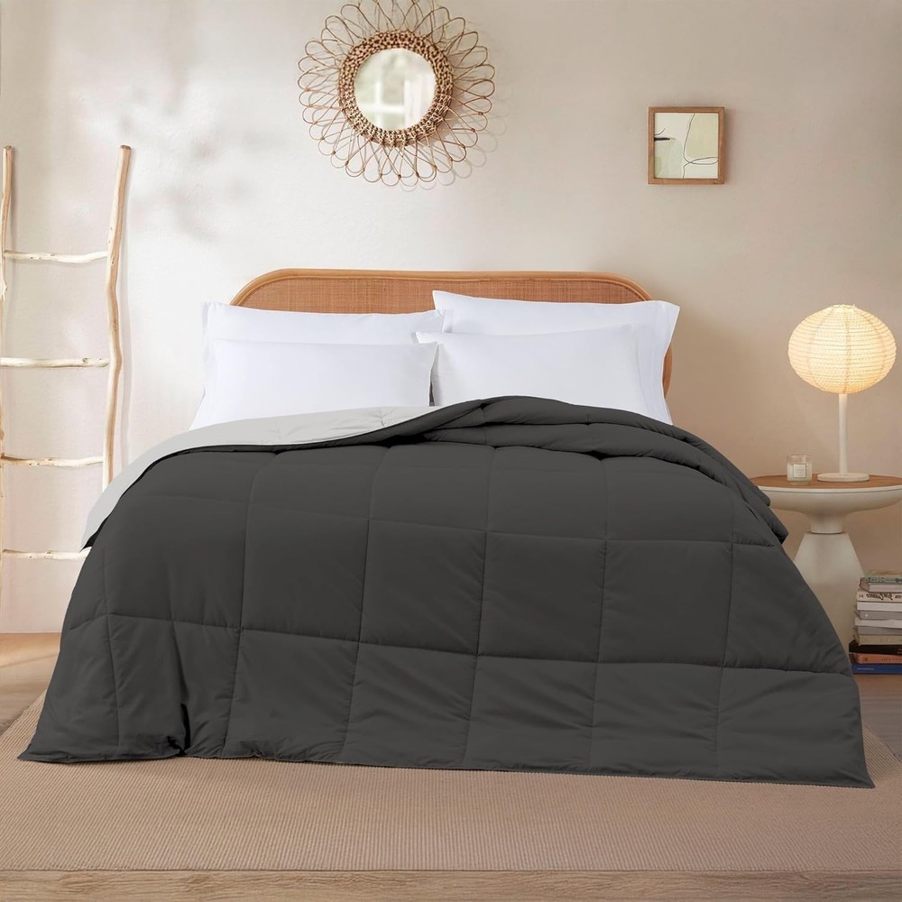 Down Alternative Reversible Comforter Dark Gray/Gray Twin