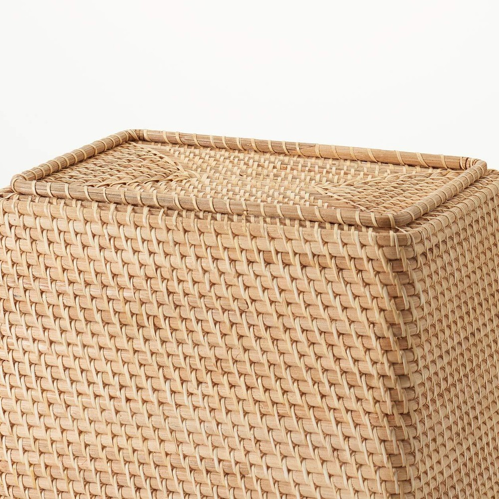 MUJI Overlapping Rattan Rectangular Basket Extra Large (V) Approx. Width 36 x De